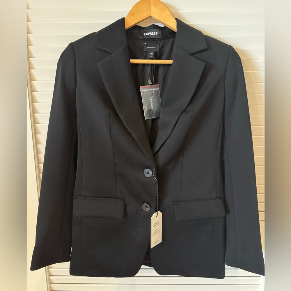 Express Black Blazer with Notched Lapels